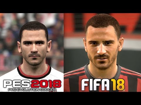 PES 2018 vs FIFA 18 | AC Milan Player Faces Comparison