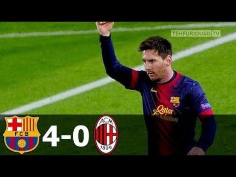 FC Barcelona vs AC Milan 4-0 All Goals and Highlights with English Commentary (UCL) 2012-13 HD 720p