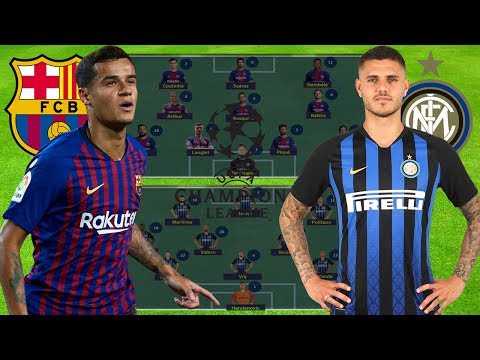 BARCELONA vs INTER MILAN Lineup Squad & Prediction 24-Oct-2018 | CHAMPIONS LEAGUE 2018/2019