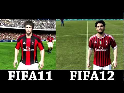 Fifa12 vs Fifa11 Game faces Barcelona AC Milan