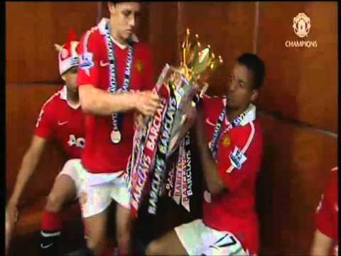 Anderson Nani Bebe Hernandez Evra Park celebration – EPL 2010/11 champions