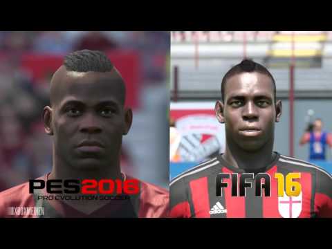 PES 2016 vs FIFA 16 AC Milan Player Faces Comparison