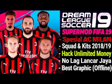 Dowload Dream Leagu Soccer 19 Mod Ac Milan Squad & Kits 2018 / 2019 | Hack Unlimited Money | Fifa 19