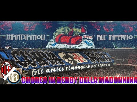 COREO CURVA SUD-NORD MILANO IN DERBY DELLA MADONNINA||AC MILAN VS INTER