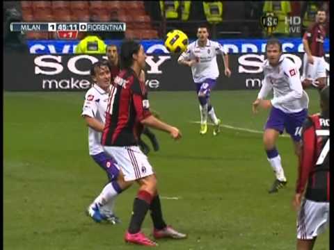 ac milan vs fiorentina 1-0 20/11/10 ibrahimovic bicycle kick goal
