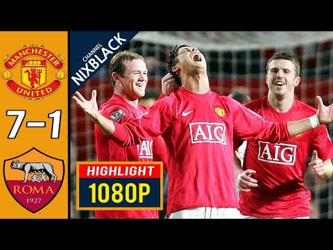 Manchester United 7-1 AS Roma 2007 CL Quarter Finals All goals & Highlights FHD/1080P