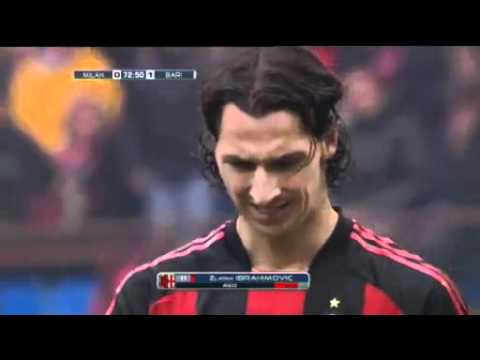 Ibrahimovic RED CARD Punches Marco Rossi   Ac Milan 1 1 Bari 13 03 2011