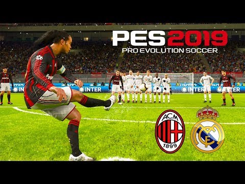 PES 2019 | Classic AC Milan VS Classic Real Madrid | Ronaldinho Free Kick Goal | Gameplay PC