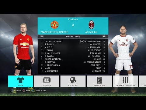 PES 2018 Manchester United vs AC Milan 0-1 Gameplay legendary difficulty PS4 HD