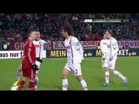 Franck Ribéry FIGHT Horror Red Card slapping Ja Cheol Koo ( FC Augsburg Vs FC Bayern München)