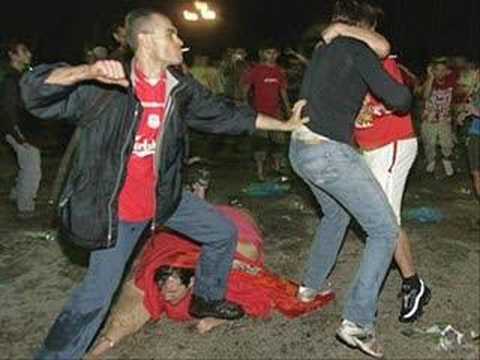 Liverpool fc scouse thugs attack ac milan fans!