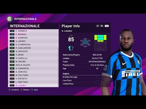 Inter Milan Players Faces & Ratings PES 2020