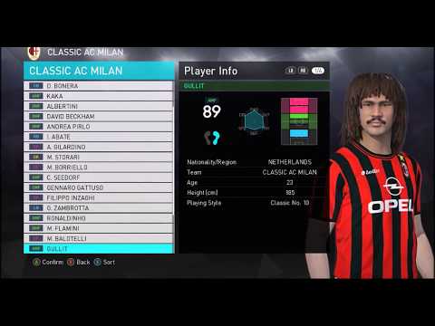 LEGENDS LEAGUE- A.C. Milan Classic Squad PES 2018