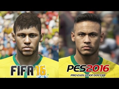 FIFA 16 vs PES 2016 BRASIL (National Team) Face Comparison