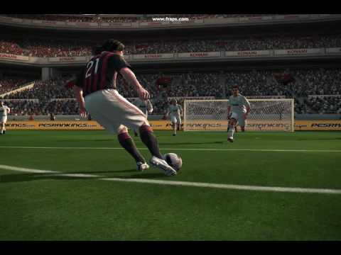 PES 2010 is AWESOME! Pirlo (AC Milan) Scores Against Real Madrid