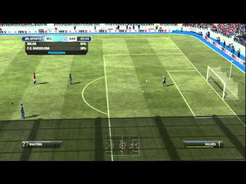 FIFA 12 demo Gameplay World Class Difficult AC Milan vs Barcelona (Comentado)