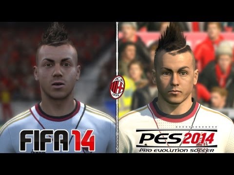 FIFA 14 vs PES 14 – Head to Head Faces | AC Milan | Face Comparison | HD 1080p