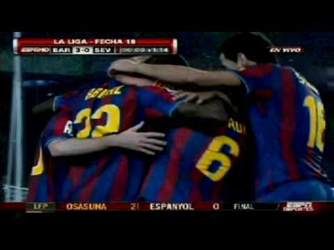 FC Barcelona vs Sevilla 4-0 [16/01/10] LA LIGA BBVA 2010 [HQ] EspnDeportes