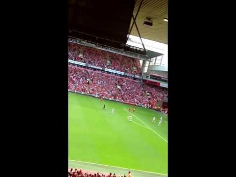 Jordan Henderson goal. Liverpool vs Olympiakos 2-0. Steven Gerrard Testimonial 03/08/13